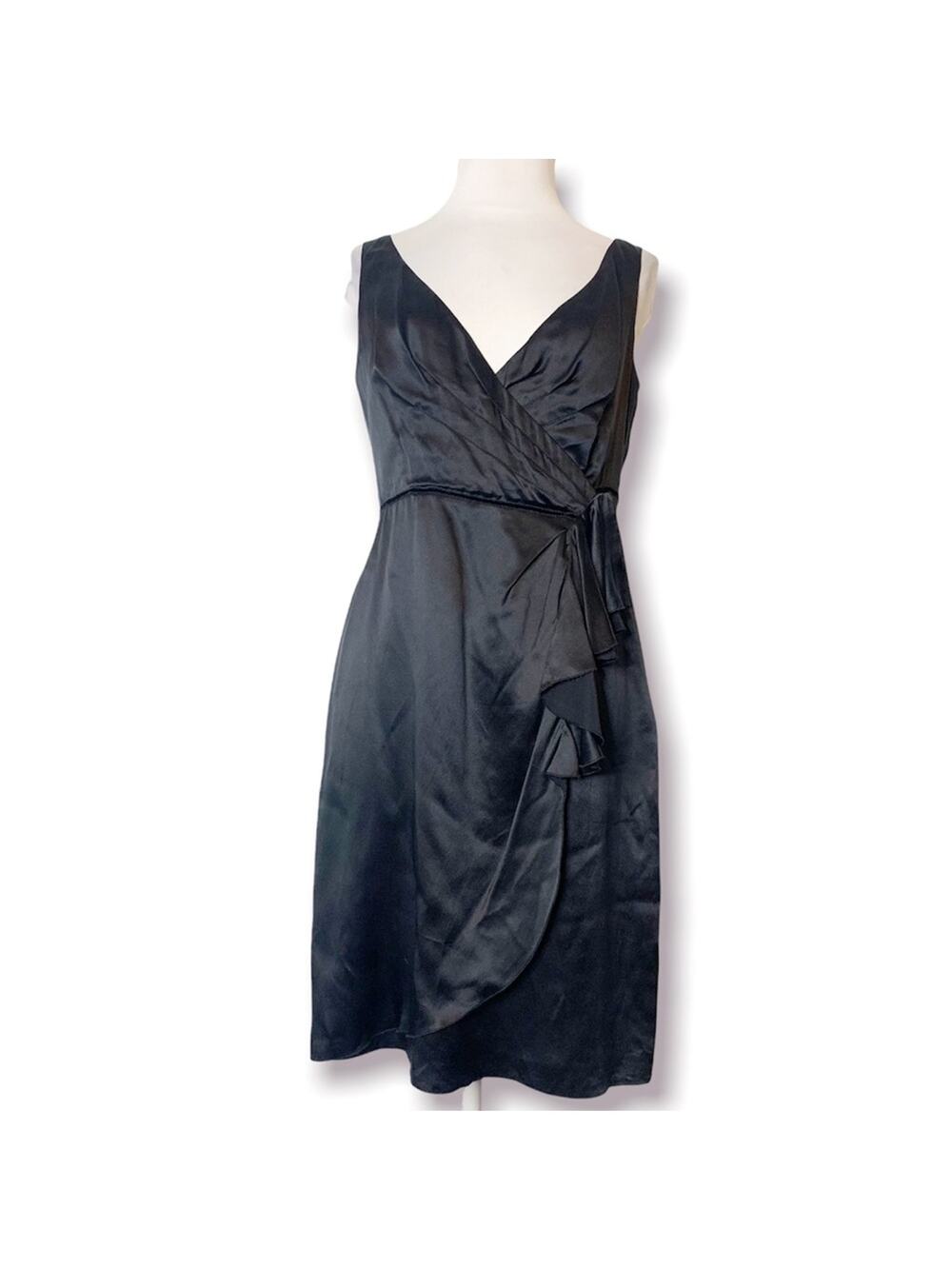 Fiumicelli New York silk lbd black dress draped sz S - Picture 1 of 7